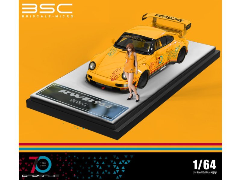 PORSCHE RWB 964 - 70th years - yellow - BSC 1:64 | eBay