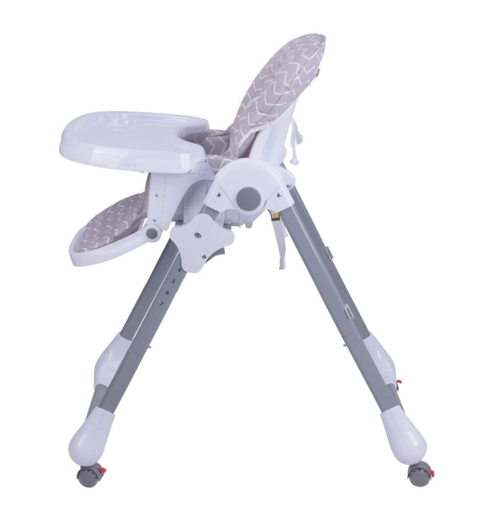 High Chair Reclining Seat, Adjustable Height& Footrest Removable Tray eBay