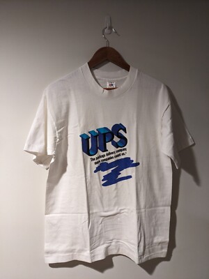 Vintage 90s UPS The Package Delivery Company White Large T-Shirt