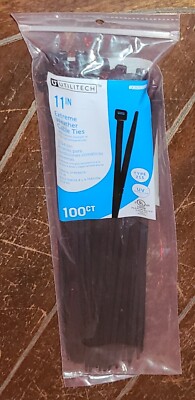 UTILITECH 11'' Extreme Weather 100ct Black Cable Ties #0650889