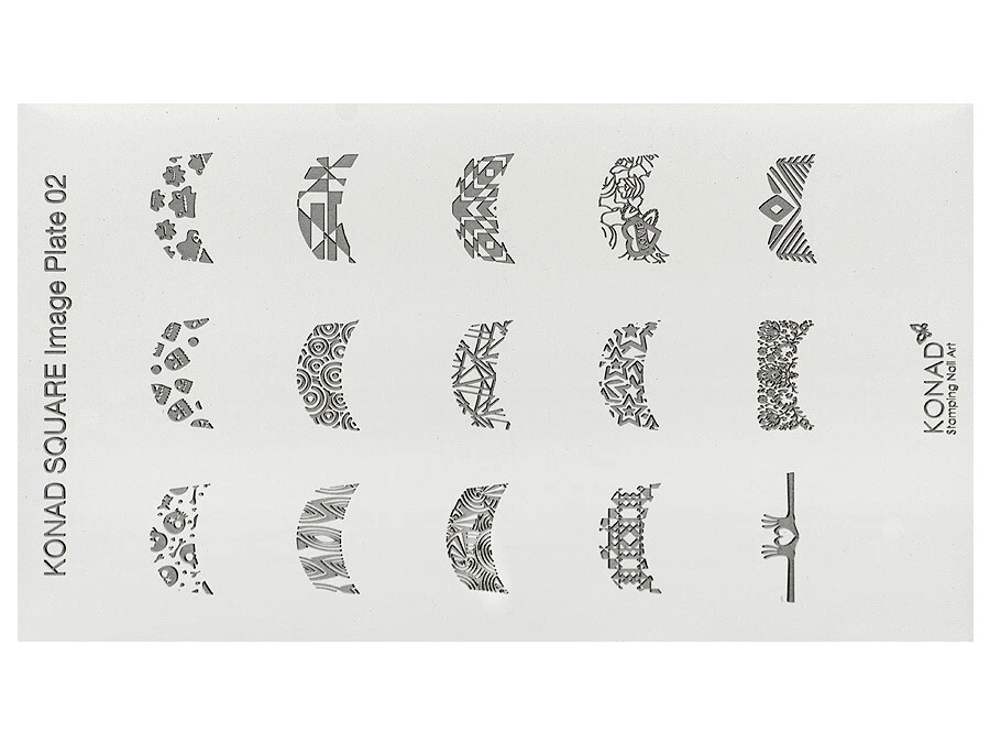 Original KONAD ® Stamping Nailart Design Schablone Square Image Plate - XL 02 - Bild 2 von 3
