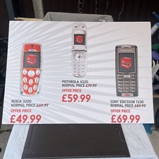 Vintage Mobile Phones - Point Of Sale Display For Promotional Price