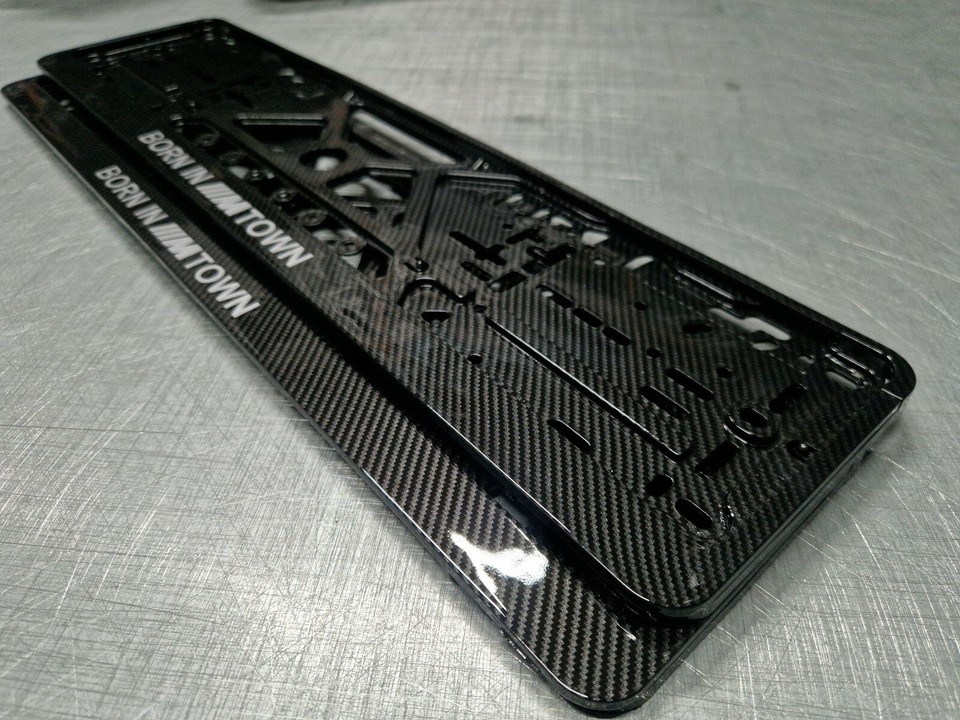 BMW M TOWN car number plate holder frame surround carbon 2 pieces | eBay