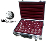 Alu Münzenkoffer Münzkoffer für 230 Stk 2 Euro Münzen in Kapseln NEU!