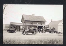 REAL PHOTO MONROE MAINE LITTLEFIELD GARAGE GAS STATION OLD CARS POSTCARD COPY