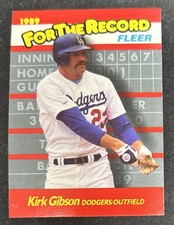 1989 Fleer “For The Record” Kirk Gibson Baseball Card #4 Dodgers OF VG
