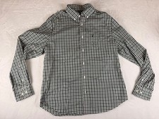Nautica Men  s Large Green Blue Plaid Button Down Shirt Long Sleeve Classic Fit