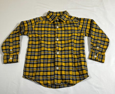 The Children's Place Boys 3T Yellow Plaid Button Up Shirt Long Sleeve Cotton