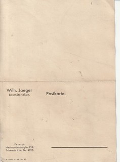 Postkarte Geschäftspost Firma Jaeger Neubrandenburg mit Antwortkarte (66)