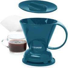 Large 18 oz Coffee Dripper with 100 s Free Plastic Pour Over Cone