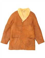 MABRUN Giacca Uomo Shearling UK 36 Piccola Pelle Marrone DP01