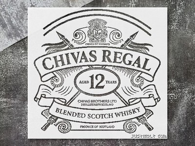 Elegant Chivas Regal Logo Wall Art Stencil for Sophisticated Home Decor - Ste 