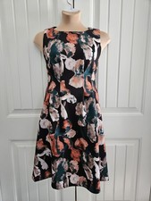 Halston Floral Scuba Fit And Flare Dress Size 14 NWT Watercolors