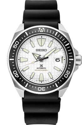 Seiko Prospex  44mm White Dial Silicone Band Watch SRPE37