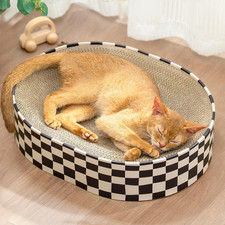 Cat Scratcher Cardboard,2 in 1 Oval Cat Scratch Pad Bowl for Indoor Kitty Grindi