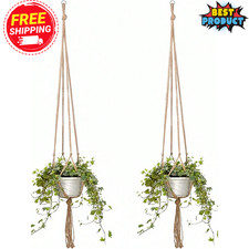 Plant Hanger Brown Rope Boho Macrame Hanging Basket Decor for Home Garden USA
