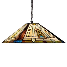 COTOSS Tiffany Pendant Light Fixtures,Stained Glass 16" Wide Large Hanging La...
