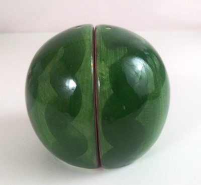 Vintage Shiny Ripe Watermelon Halves Ceramic Salt & Pepper Shakers