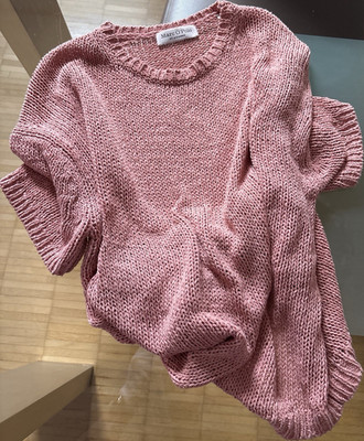 Marc O'Polo Damen Grobstrickpullover rosa L Rundhals Baumwollmischung