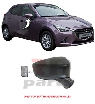 Für Mazda 2 II 2014-2021 Neue Außenspiegel-Verkleidung beheizt 7-pol rechts