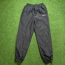 Vintage Adidas Track Pants Sz Small Navy Blue Cotton Lined Spellout Logo