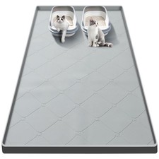 Large Cat Litter Mat, 40x22 In Cat Mat for Litter Box, Waterproof Silicone Pa...