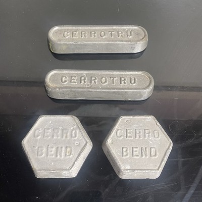 Lot Of 4 CERROTRU CERRO BEND ALLOY  INGOTS BAR LOW MELTING TEMPERATURE
