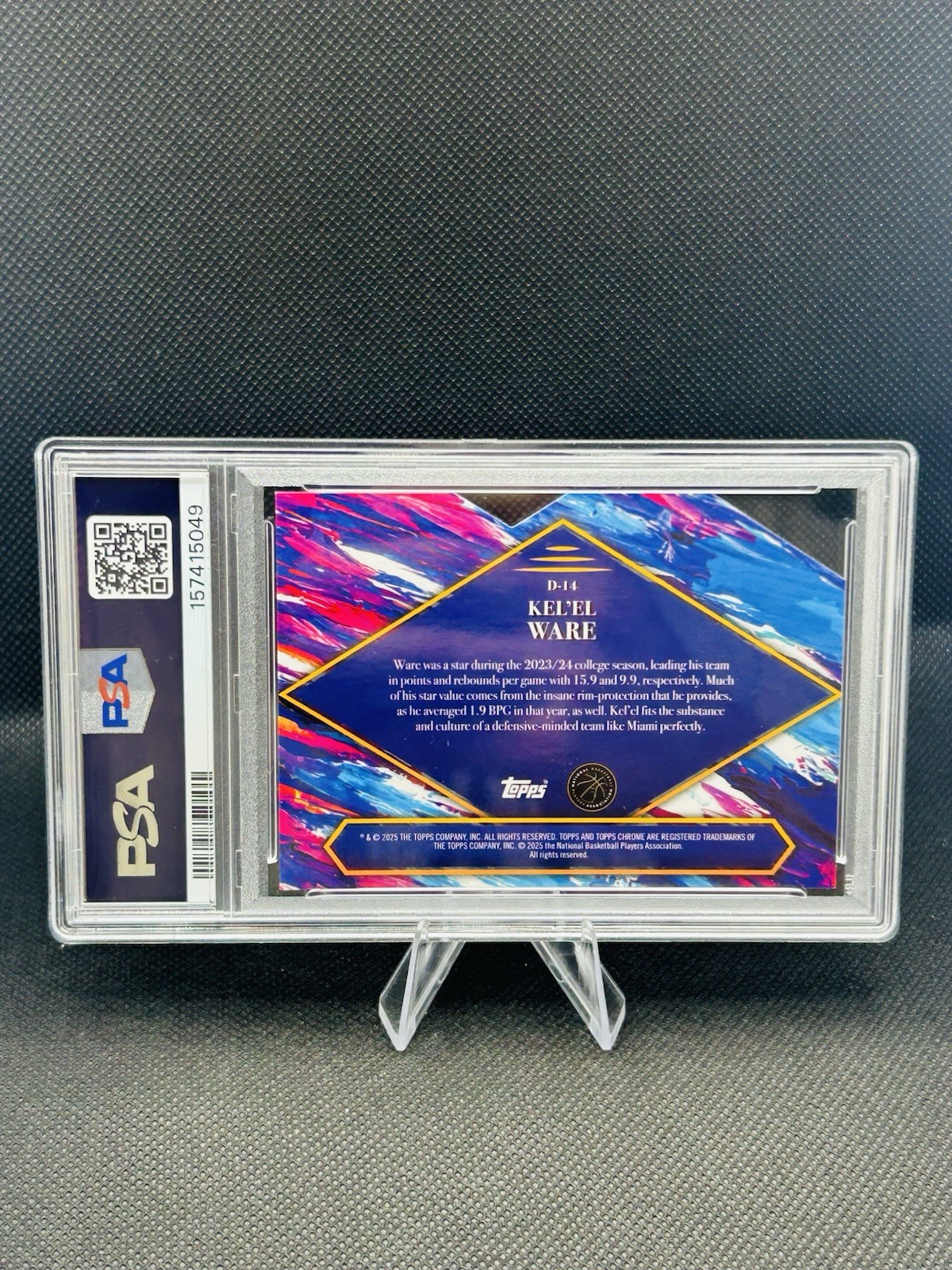 1/1 Superfractor Kel’el Ware 2024-25 Topps Finest Black Debut (RC) PSA 10–Rookie view 7
