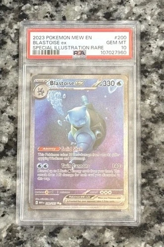 Pokémon TCG Blastoise EX Sir 200/165 Scarlet & Violet 151 PSA 10