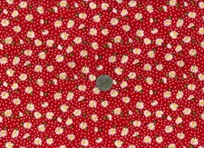 Remnant of Fabric Fat Eighth 9X21 Crafts, Quilting, Daisy's, Red Polka Dot