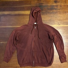 Vintage 1960 1970 Sun Fade YKK Zip Up Hoodie Sweatshirt Lightweight Large 24x24