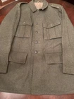 True Vintage 1940s WWII Army Wool Military Button Coat Rare