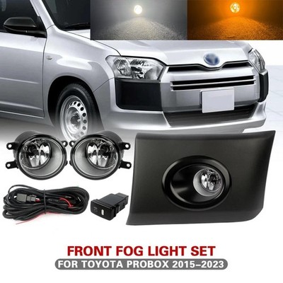 Full Set LED Amber Front Fog Lamps w/White Running For Toyota PROBOX 2015-2023