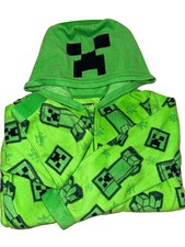 Minecraft Creeper Boys Hooded Zip Fleece One-Piece
