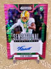 Evan Stewart (Oregon WR RC) 2025 Sensational Signatures /15 Pink Neon 