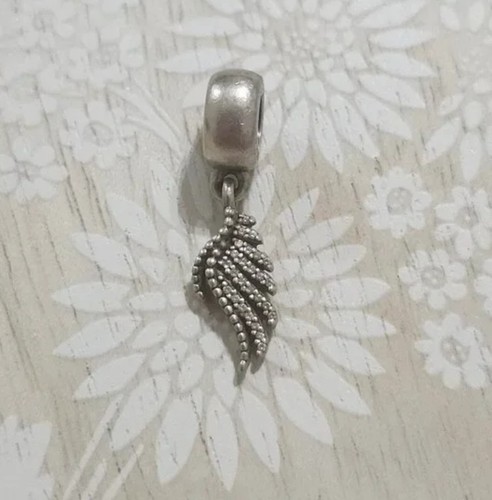 Pandora Sterling Silver Majestic Feather Angel CZ Charm Bead - 第 1/1 張圖片