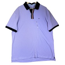 Tommy Hilfiger Polo Shirt Mens XL Purple Stretch Cotton Golf Preppy Rugby NEW
