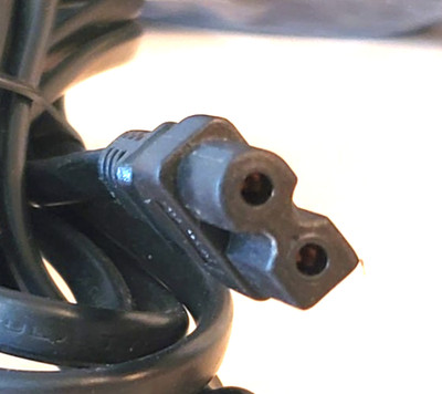 Unbranded AC POWER CORD with Square Circle end, 2-prong plug, 102'' length. NEW.