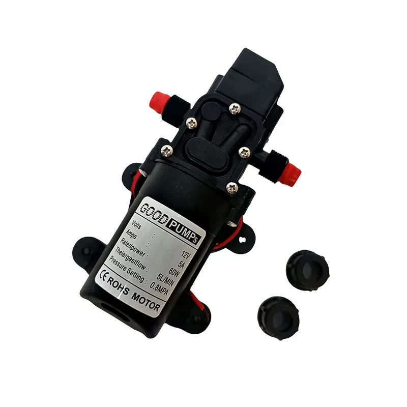 Pompe 12V à diaphragme 0.8MPa compacte et auto-amorçante pour pulvérisation
