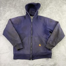 Vintage Carhartt Hoodie Mens Large Blue Therm...