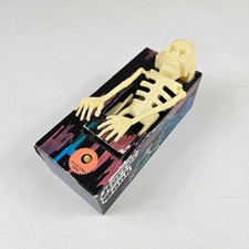 Horror Coin Bank Mechanical Skeleton Coffin Wind Up Action Vintage Works