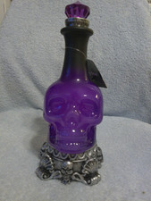Halloween 11" Light Up Color Changing Skull Potion Bottle New No Box