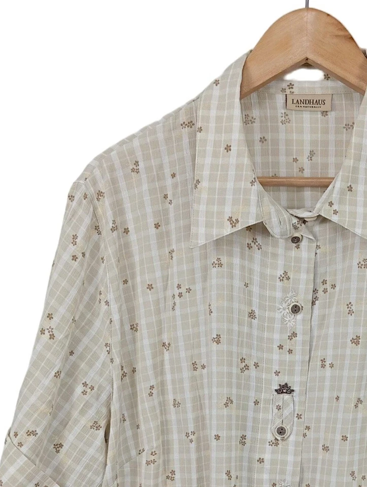 LANDHAUS BY C&A Camicia blusa Donna Camicetta a blusa Taglia IT 54 bianco sporco - Immagine 3 di 4