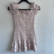 LoveShackFancy Kids Girls Mosa Dress Cherry Kisses Short Sleeve Size 10 Y