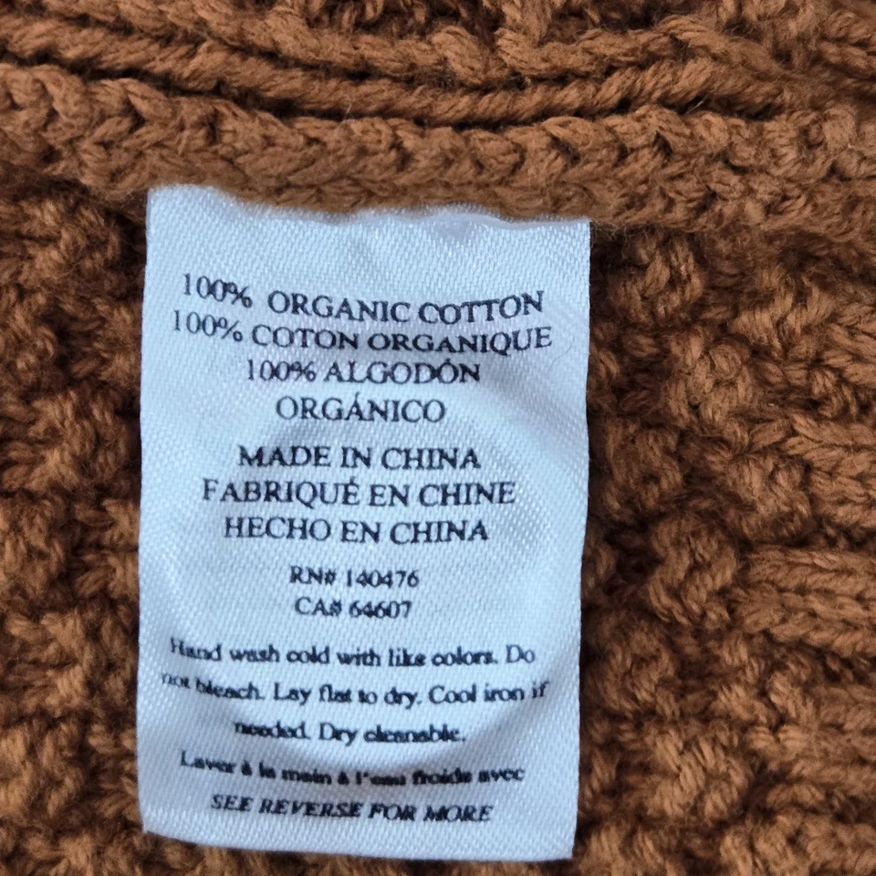 Talbots Women Sweatshirt M Brown Cardigan Geometric Button Front Fisherman - Image 3 of 4