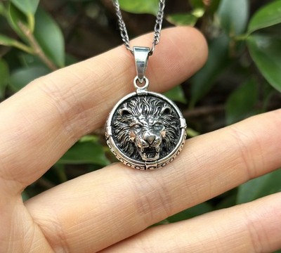 Löwenkopf Anhänger 925 STERLING SILBER König der Löwen Königssymbol der Macht Stärke
