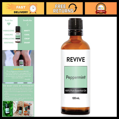 100% Pure Peppermint Essential Oil 120mL - Therapeutic Grade for Diffuser, Aroma