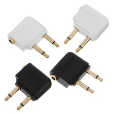 4 PCS Airline Earphone Adapter for Entertainment System Airplane Headphones