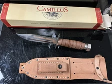 US Military Pilot's Survival Knife 5-1984 Camillus NY Scabbard Hone Vtg