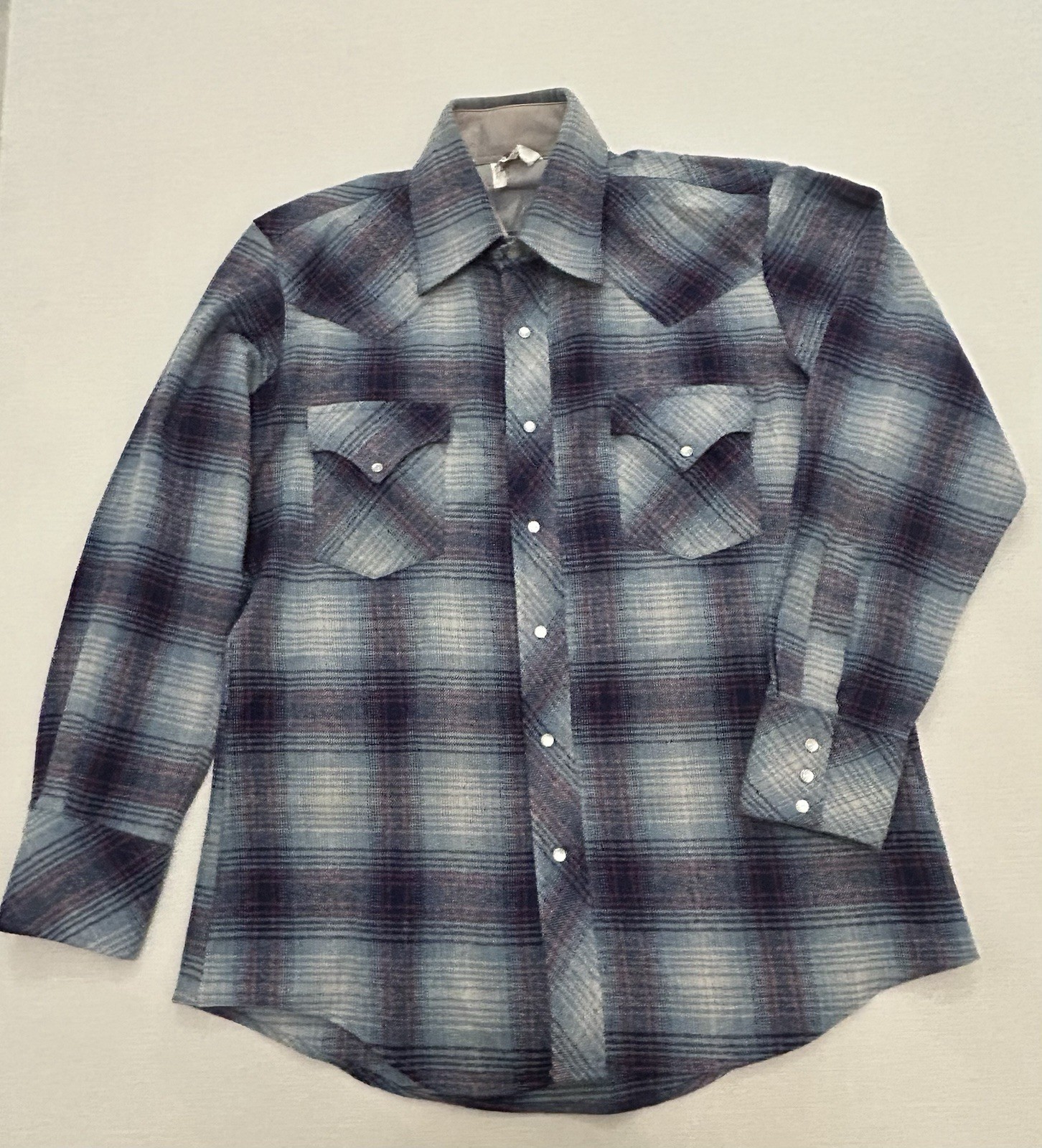 Vintage Miller Western Wear Men's Long Sleeve Pearl Snap Shirt Size 16-34